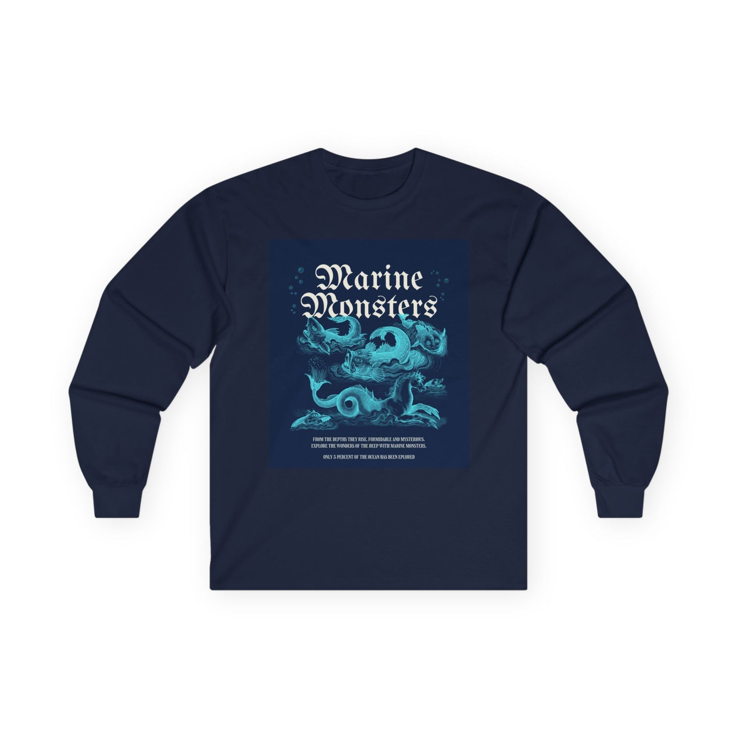 Long Sleeve Tee - Epic Sea Monster in the Depths of the Ocean