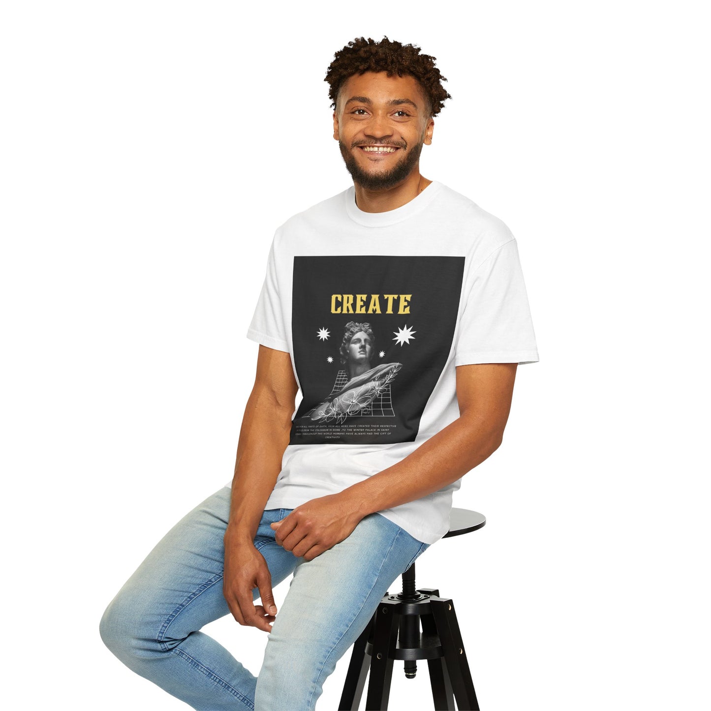 Creative Vibe T-Shirt with Retro Design, Perfect for Art Lovers, Casual Wear, Gifts for Artists, Unique Graphic Tee