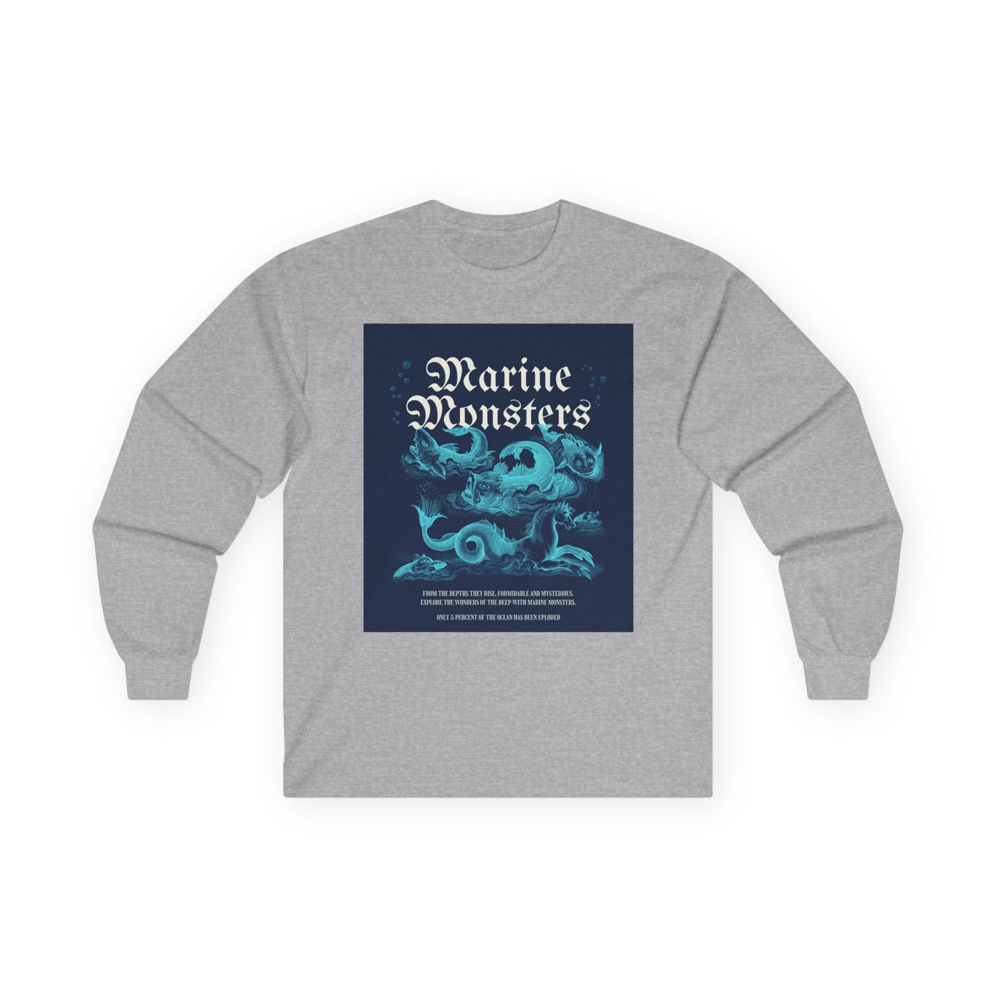 Long Sleeve Tee - Epic Sea Monster in the Depths of the Ocean