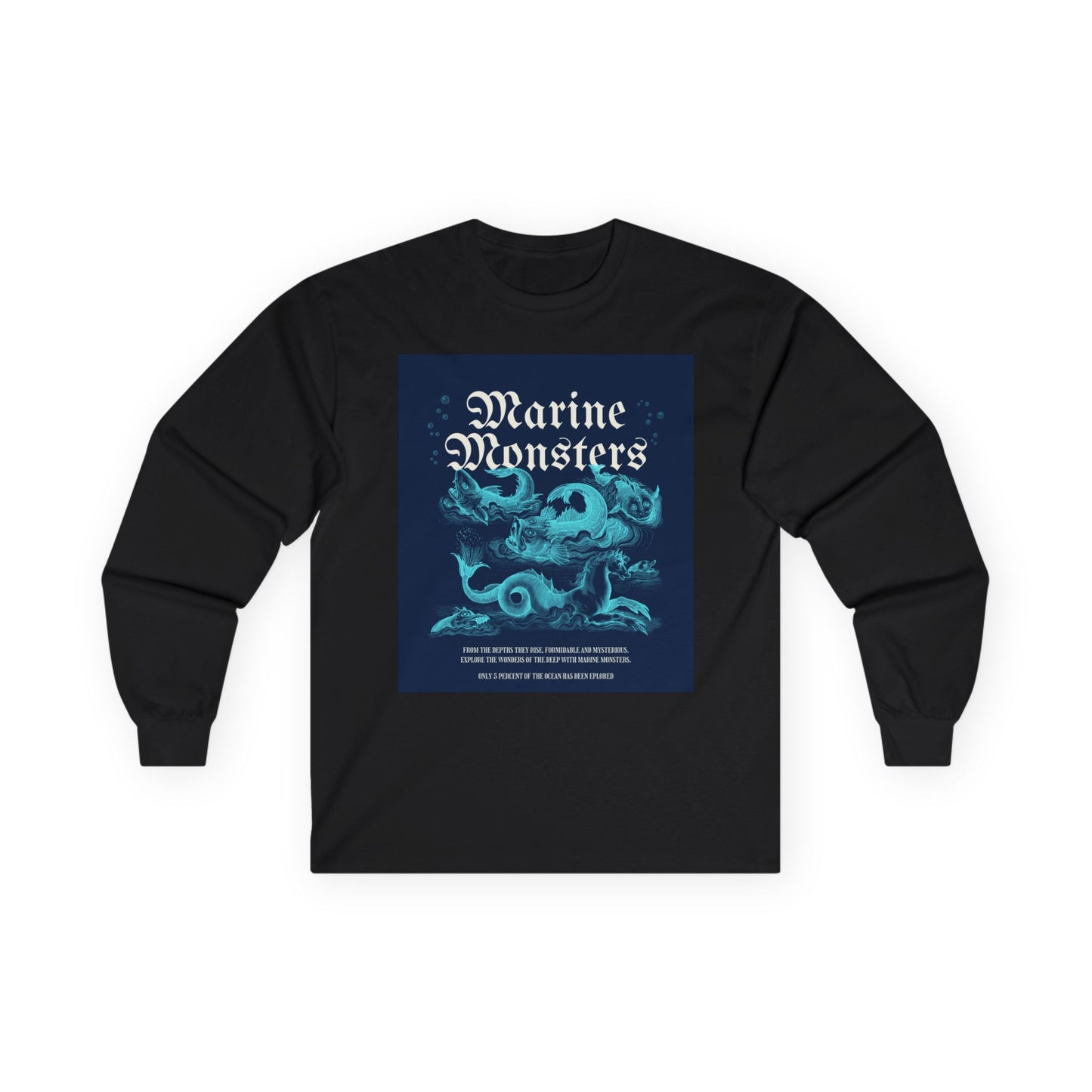 Long Sleeve Tee - Epic Sea Monster in the Depths of the Ocean