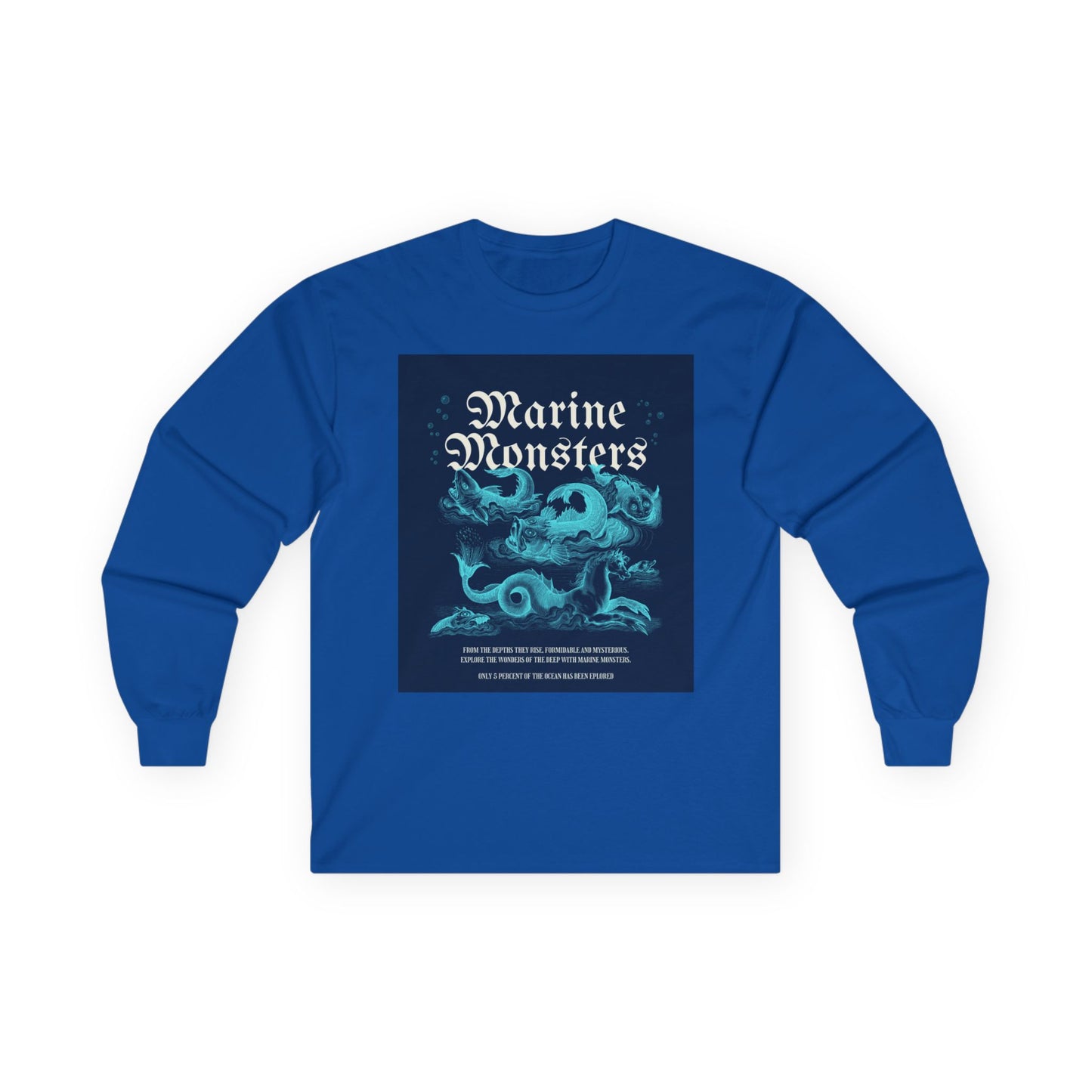 Long Sleeve Tee - Epic Sea Monster in the Depths of the Ocean