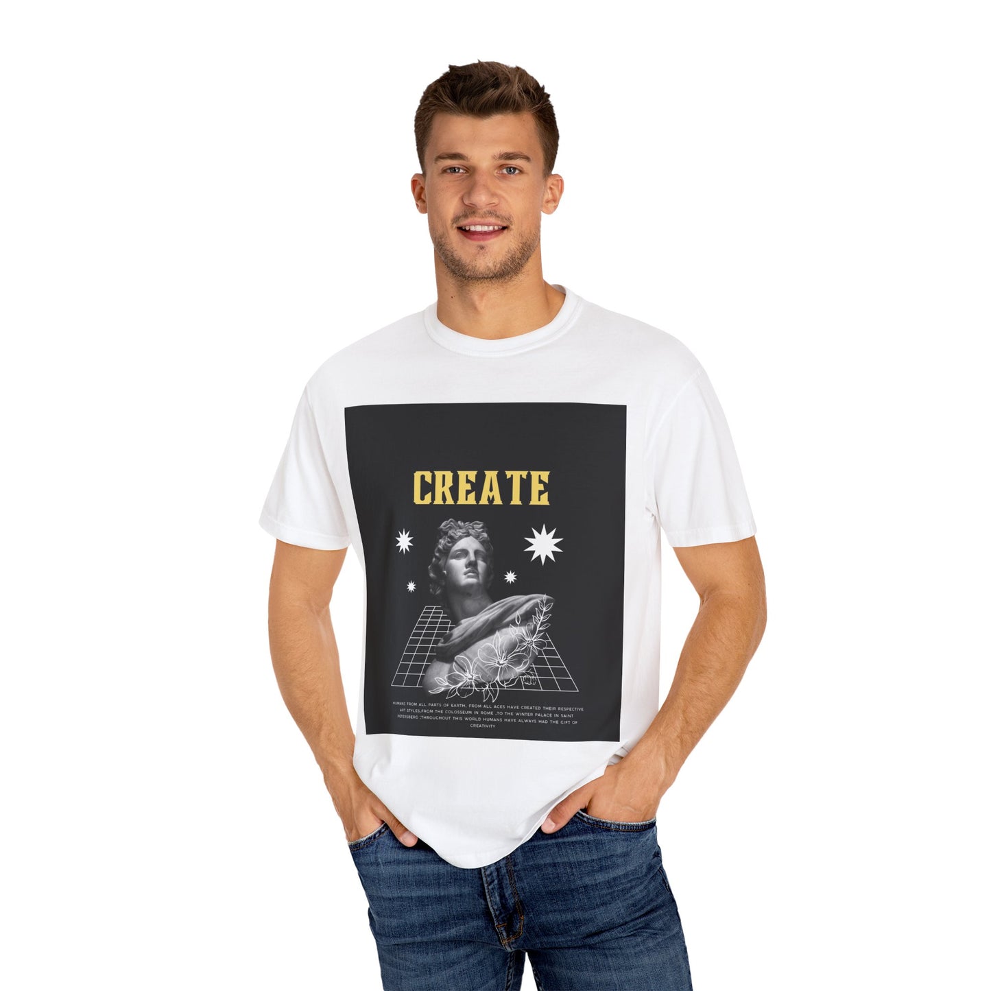Creative Vibe T-Shirt with Retro Design, Perfect for Art Lovers, Casual Wear, Gifts for Artists, Unique Graphic Tee