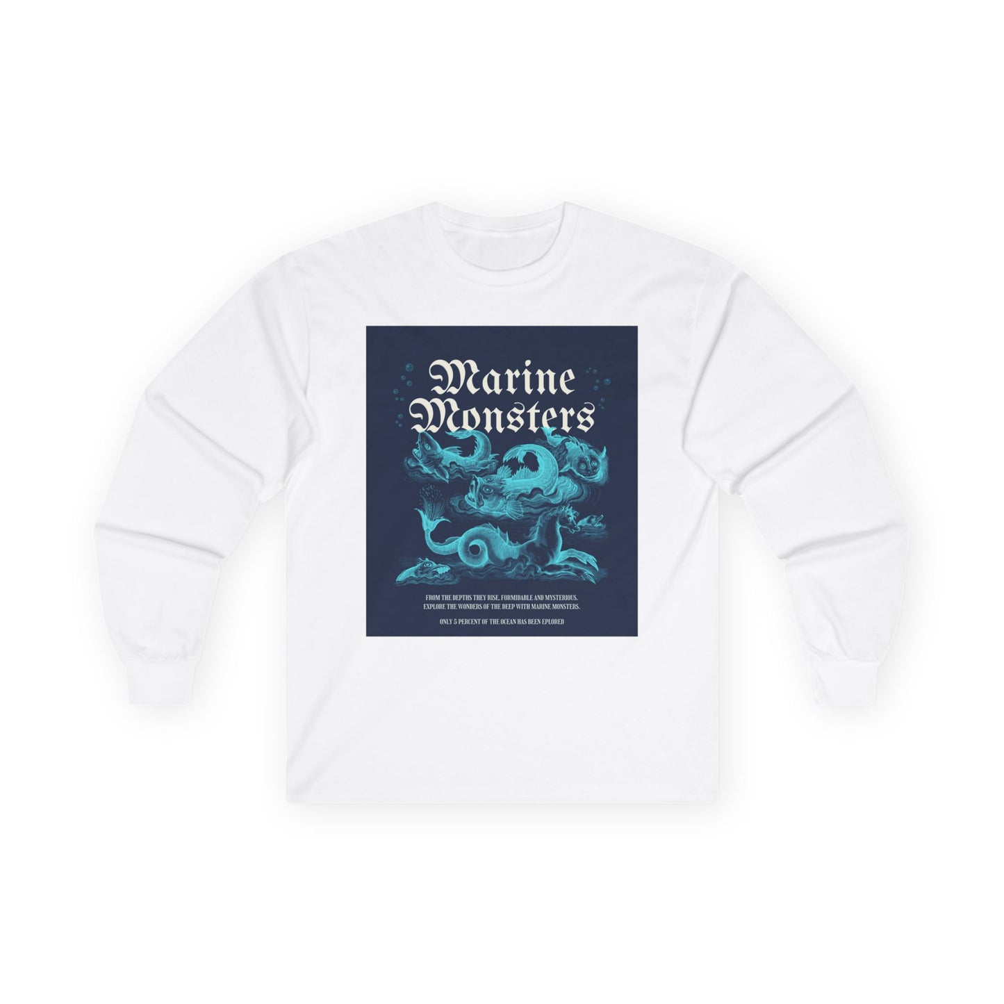 Long Sleeve Tee - Epic Sea Monster in the Depths of the Ocean