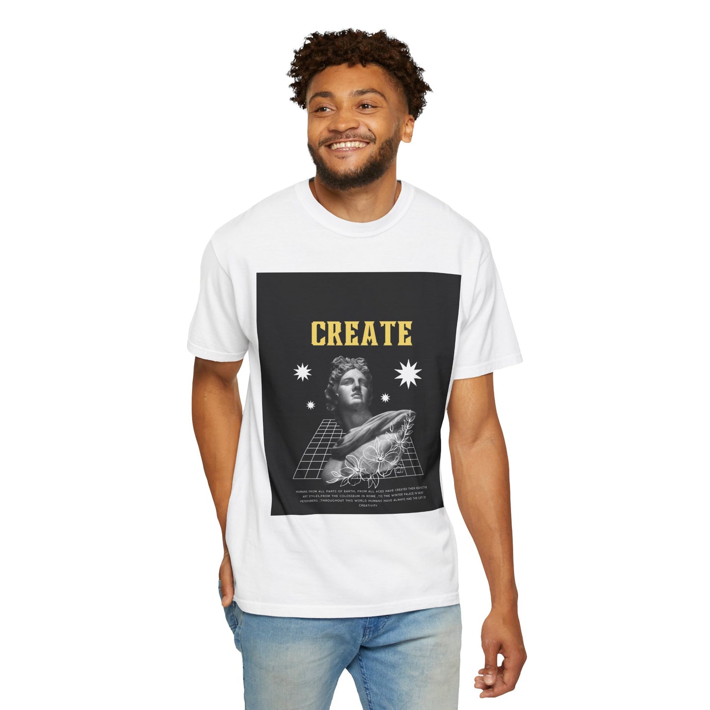 Creative Vibe T-Shirt with Retro Design, Perfect for Art Lovers, Casual Wear, Gifts for Artists, Unique Graphic Tee