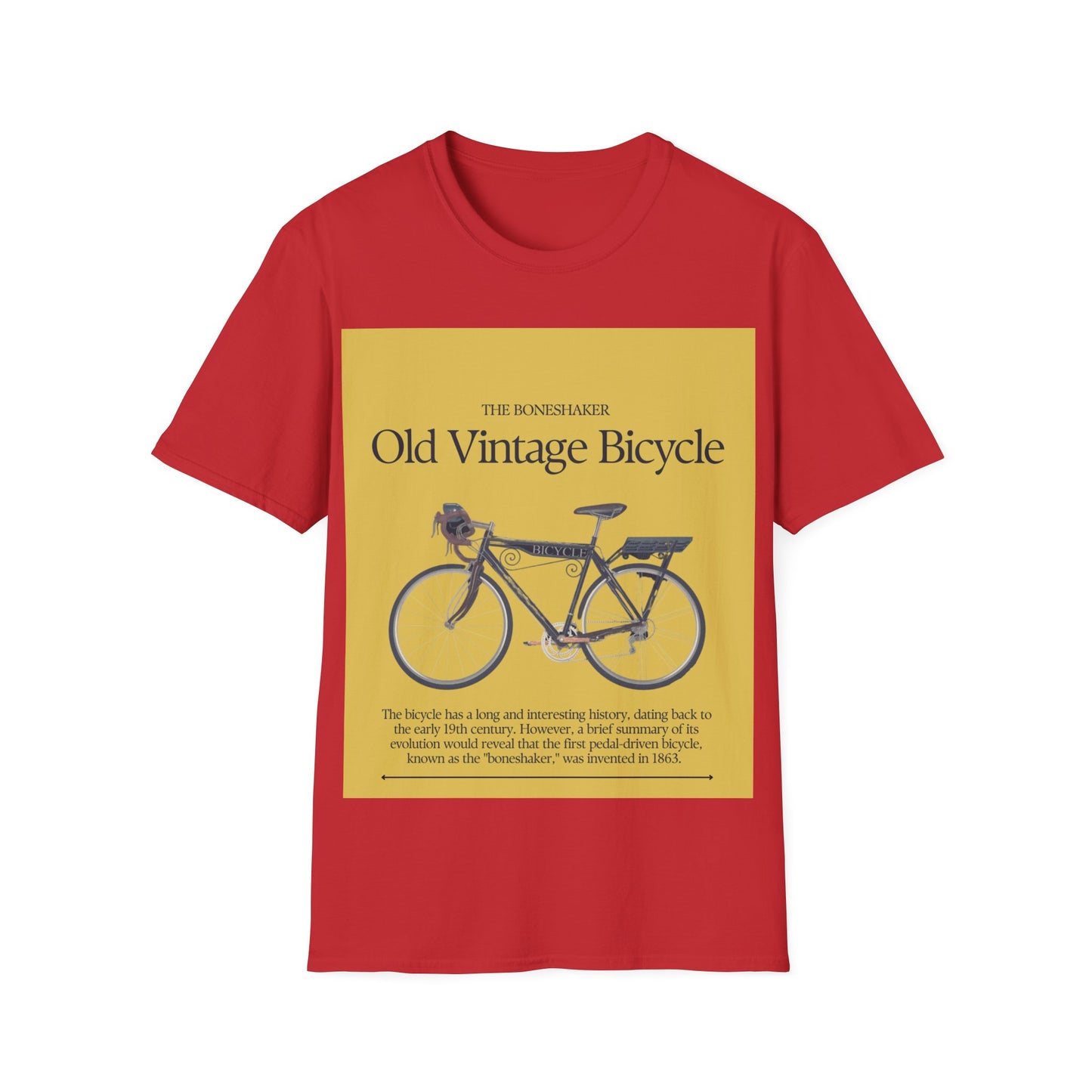 Vintage Bicycle Graphic Tee | Unisex Softstyle T-Shirt, Casual Wear, Cycling Gift, Retro Bike Lover, Everyday Comfort
