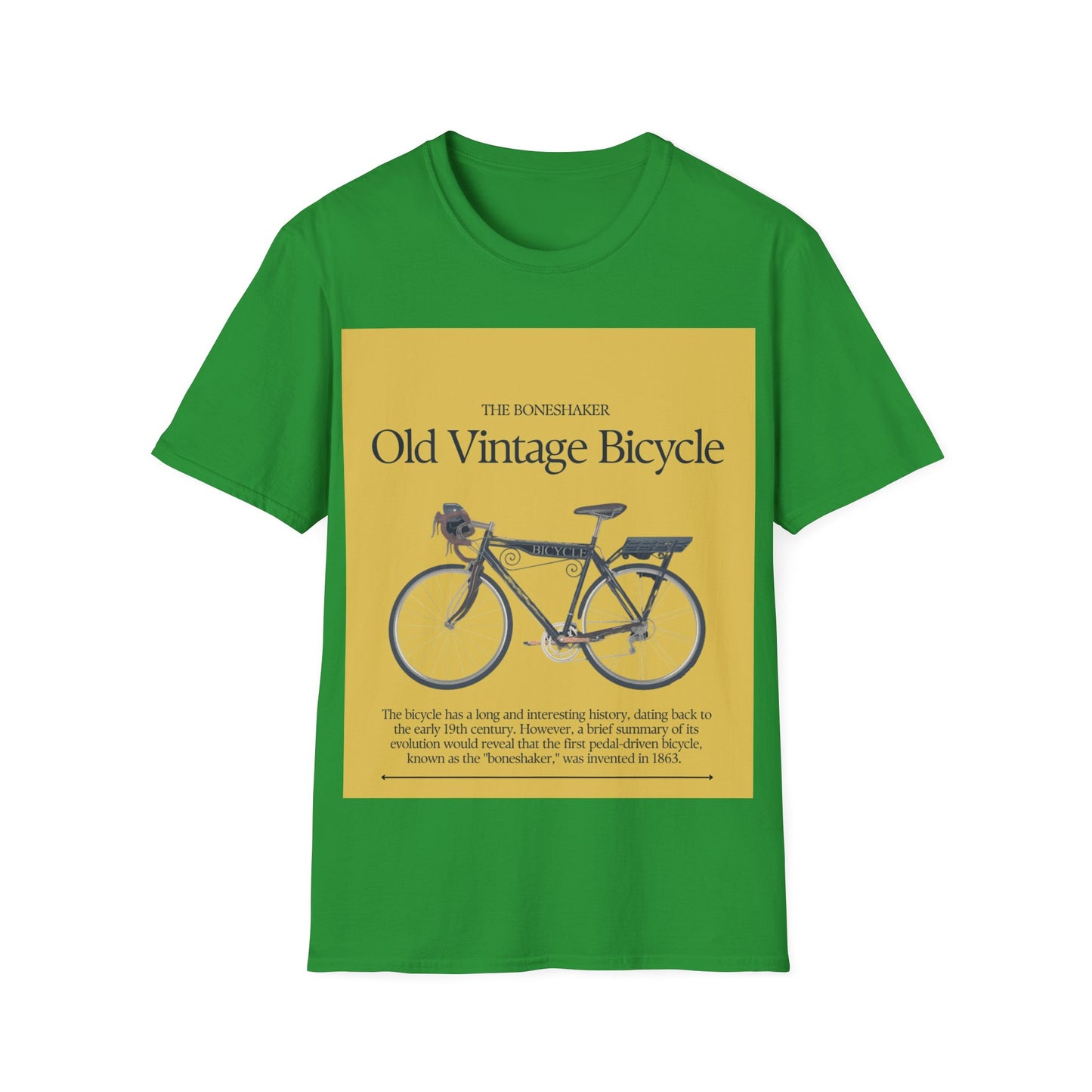 Vintage Bicycle Graphic Tee | Unisex Softstyle T-Shirt, Casual Wear, Cycling Gift, Retro Bike Lover, Everyday Comfort