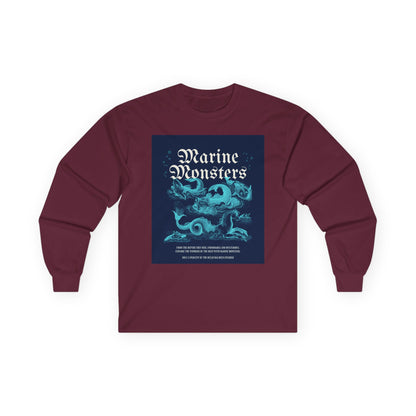 Long Sleeve Tee - Epic Sea Monster in the Depths of the Ocean